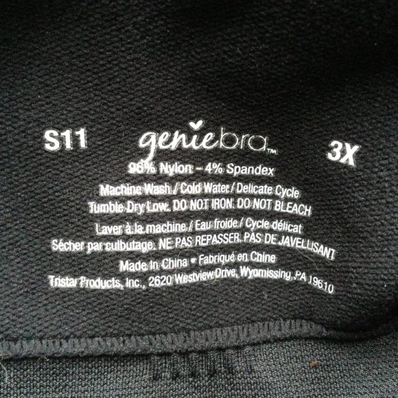 Genie Bra 3X Black Padded Cups Fits XL - Picture 5 of 5
